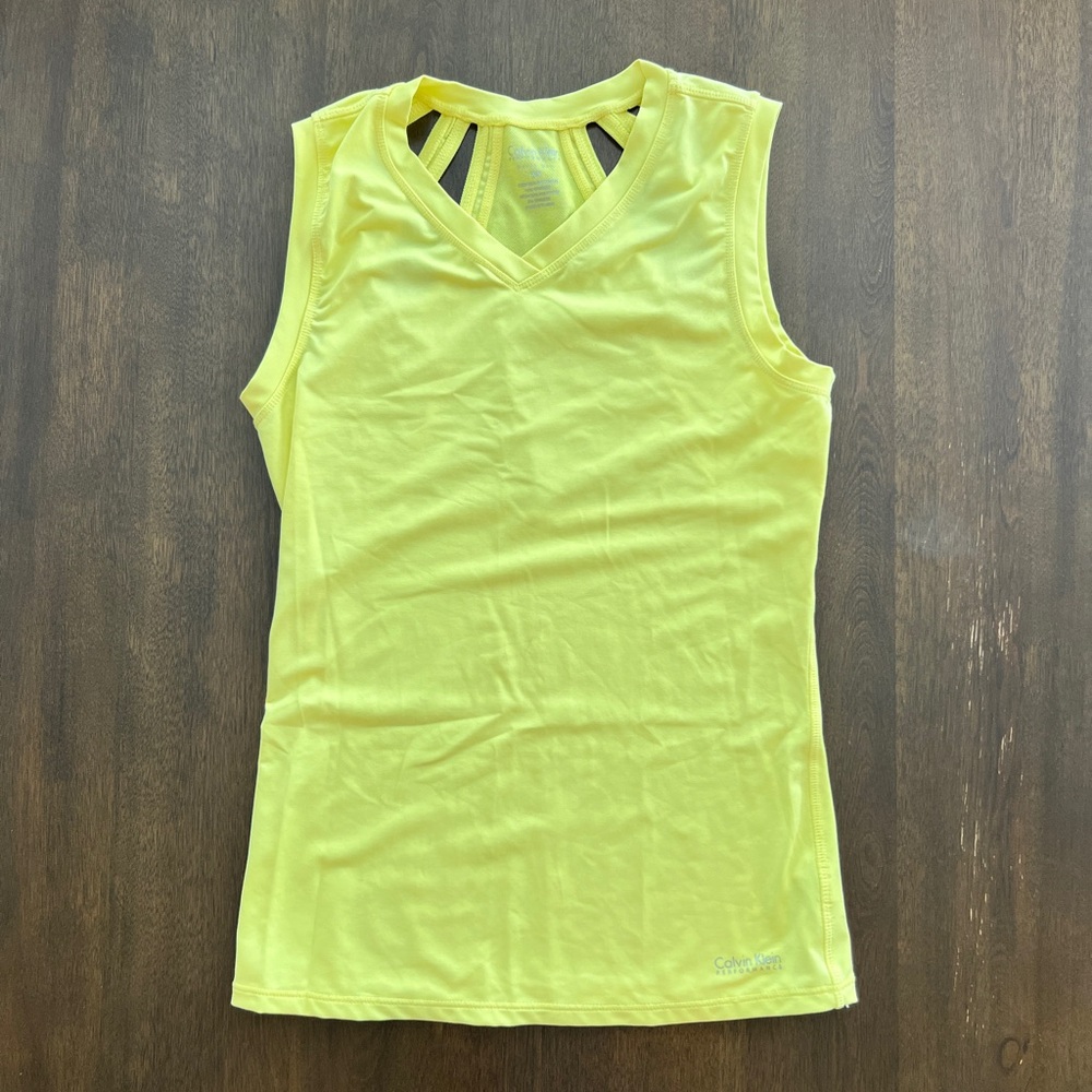 Calvin Klein Women's Yellow Sleeveless Top size XS